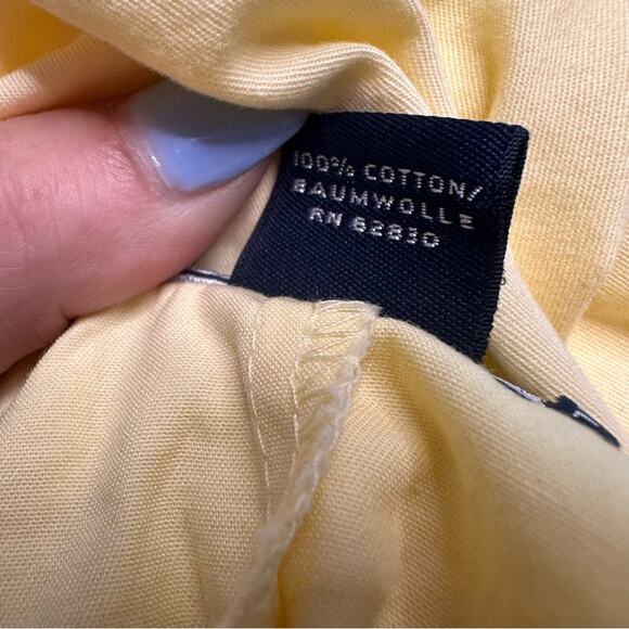 Lands End VTG Women’s Yellow Shirt Dress Size 10 Shoulder Pads 100% Cotton Shift - Picture 8 of 13